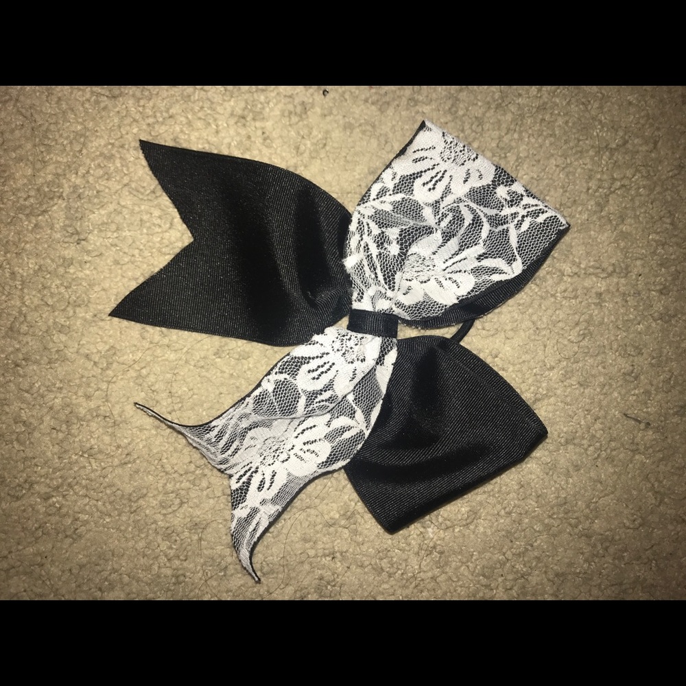 black lace cheer bow.